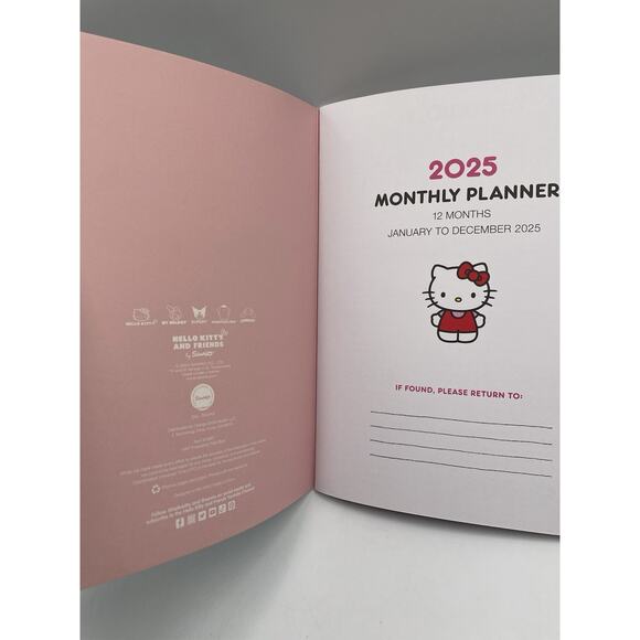 New Sanrio Hello Kitty & Friends 2025 12 Month Planner With Elastic Band - Picture 5 of 8